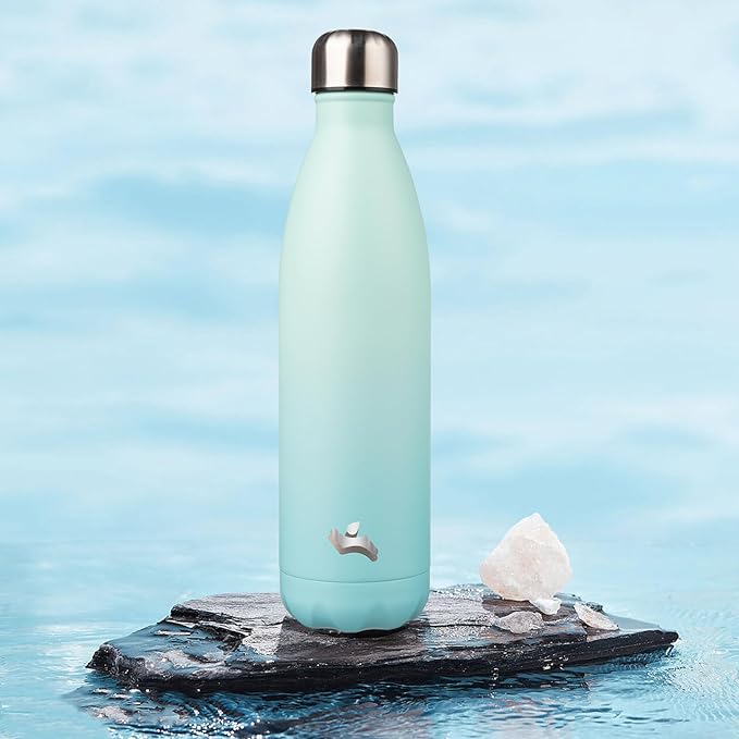 Insulated Water Bottles,25 oz Double Wall Stainless Steel Vacumm Metal Flask for Sports Travel,Mint