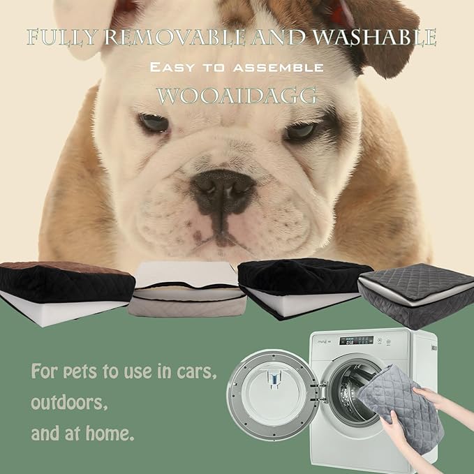 Dog Car Seat for Medium Sized Dog,Pet Travel Car Bed with Seat Belt Channle,Fully Detachable and Washable Car Dog Seat with Adjustable Straps,3 Straps Easy to Install (Grey)