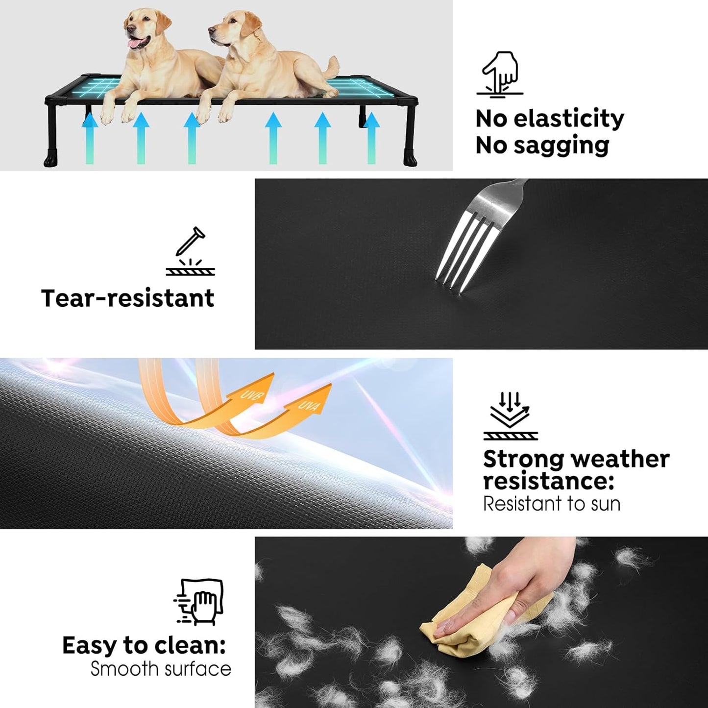 Veehoo Chew Proof Elevated Dog Bed, Durable Raised Training Platform for Large Dogs, Indoor or Outdoor Pet Cot System for Place, Agility, CWC2420CP