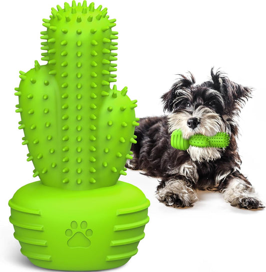 Christmas Dog Gifts, Dog Toys for Small Dogs Dog Toothbrush for Teething Cleaning, Rubber Squeaky Toys for Puppy
