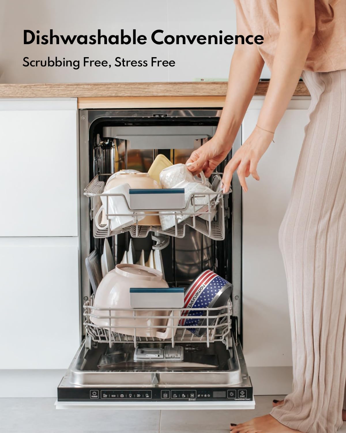 Homerunpet Double Wall Stainless Steel Dog Bowls, Non-Slip Base, Dishwasher Safe, Durable Pet Food & Water Bowl for Dogs & Cats(32oz, American Flag)