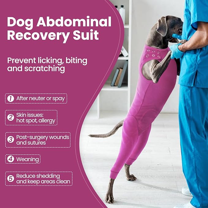Nanaki Dog Wound Care Shirt, Dog Leg Sleeve To Stop Licking Rear Leg And Abdomen, Doggy Surgery Suit Female Spay,Doggy Onesie For Surgery Female Male, Pet Surgical Recovery Suit Pet Wound Heal Clothes