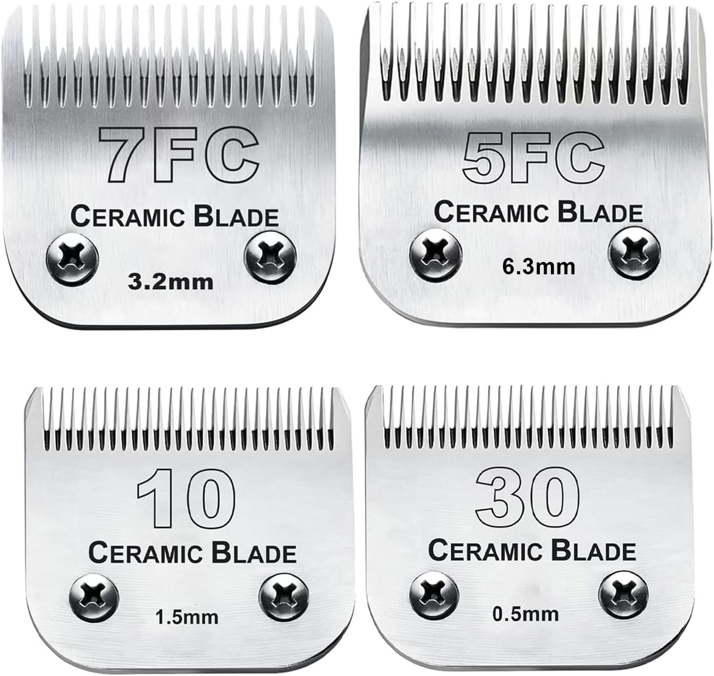 Dog Grooming Clipper Replacement Blades Compatible with Andis Pet Clipper/Oster A5/Wahl KM Series Dog Clipper,Ceramic Blade & Stainless Steel Blade(10+30+7FC+5FC)