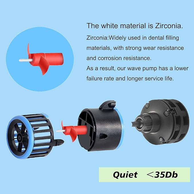 Carefree Fish Aquarium Magnetic Dual Powerheads 25W 5400Gph for 30~300Gal Fish Tank Wave Maker Quiet and Strong Submersible Water Circulation Pump for Freshwater and Saltwater