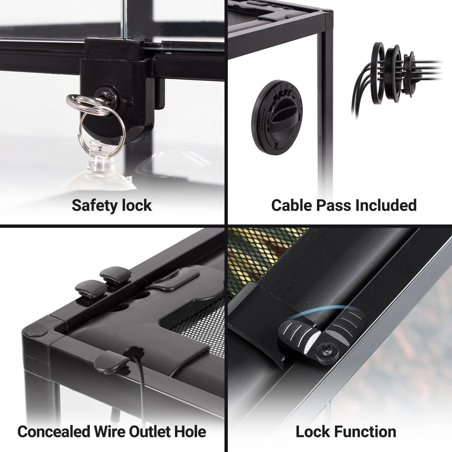 REPTIZOO 67 Gallon Large Reptile Terrarium 24"x18"x 36" Glass Paludarium Tank, Tall Reptile Enclosure Habitat with 10” Deep Base, Siphon Gravel Cleaner Set and Plants Growing Cotton Mat Included