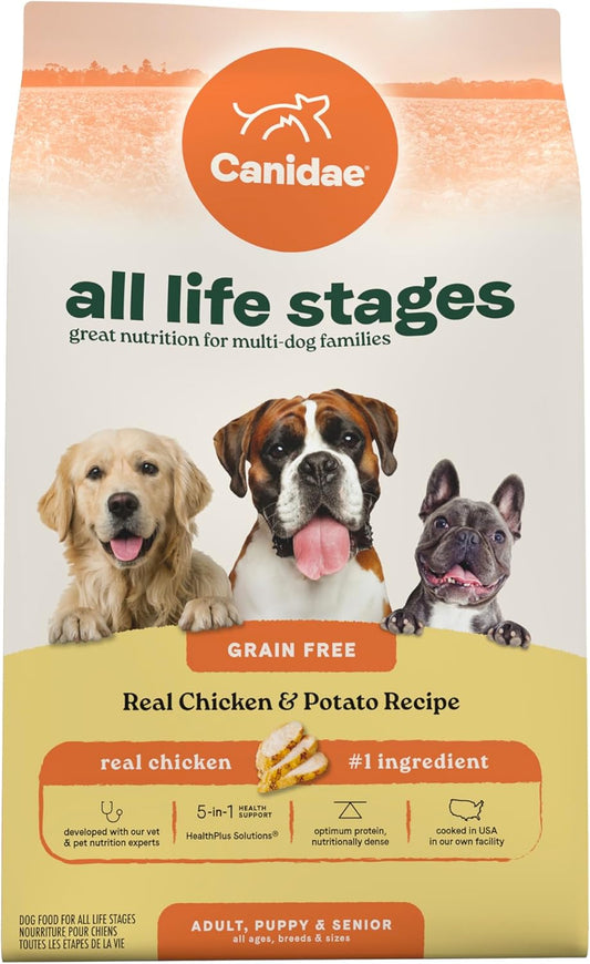 Canidae All Life Stages Real Chicken & Potato Recipe – High Protein and Grain-Free Premium Dry Dog Food for All Ages, Breeds, and Sizes– 4 lbs.