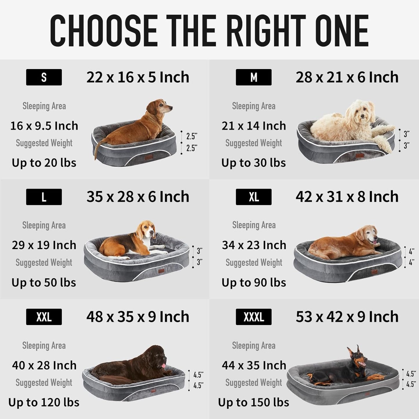 OhGeni Orthopedic Jumbo Dog Couch Pet Sofa XXL Sized Cat Beds with Comfort Foam Support, Soft Comfortable Fabric, Machine Washable Waterproof Removable Cover, 48-Inch (Brown)