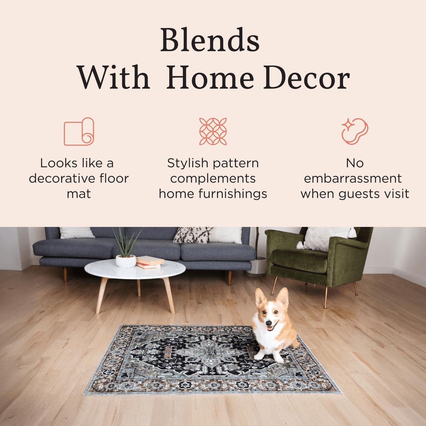 LOVEWAG Washable Dog Pee Pads, 24" x 16", Waterproof, Non-Slip, Super Absorbent, Reusable Machine-Washable, 2-Pack (Rustic Terracotta)