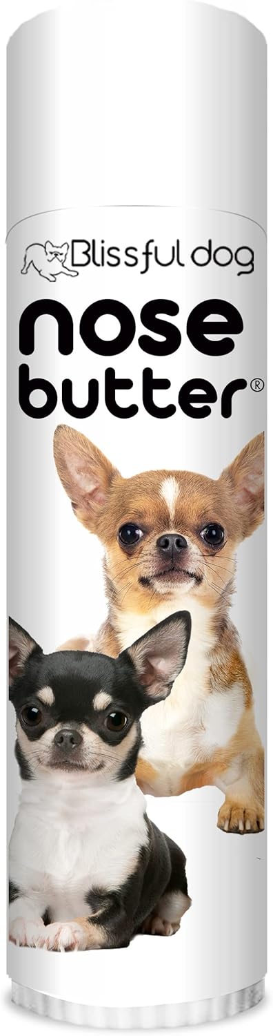 The Blissful Dog Smooth Coat Chihuahua Nose Butter for Dry, Cracked Skin, Lick-Safe Dog Nose Balm with Moisturizing Shea Butter, Almond, Olive, and Essential Oils, Pet Supplies, Uncented, 0.50 oz.