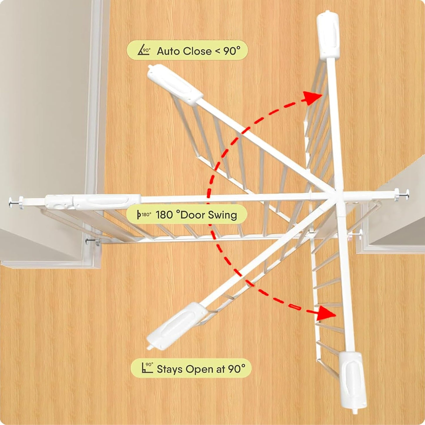 Narrow Baby Gate 24.02-29.13 Inch Wide Stairs Tension Pet Dog Gates Indoor for Doorways No Drilling Pressure Mounted Metal Pet Gates for Kids