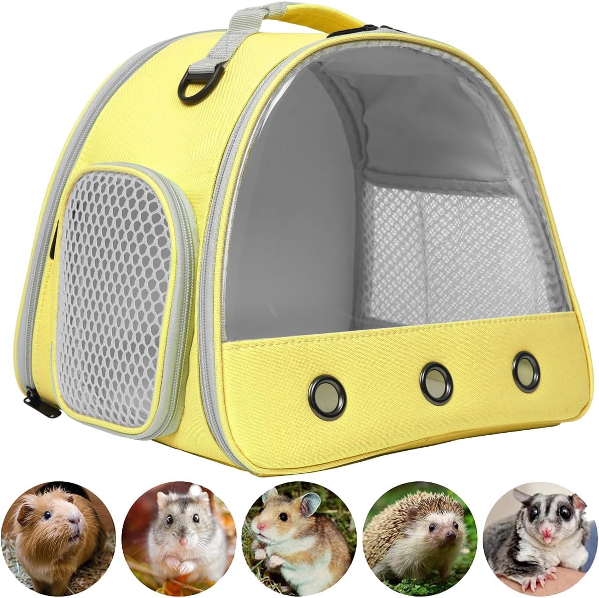Bearded DragonTravel Cage,Lizards Carrier, Small Animal Travel Carrier for Hedgehog Rat Parrot Bird Guinea Pig, Portable Guinea Pig Travel Bag for 2