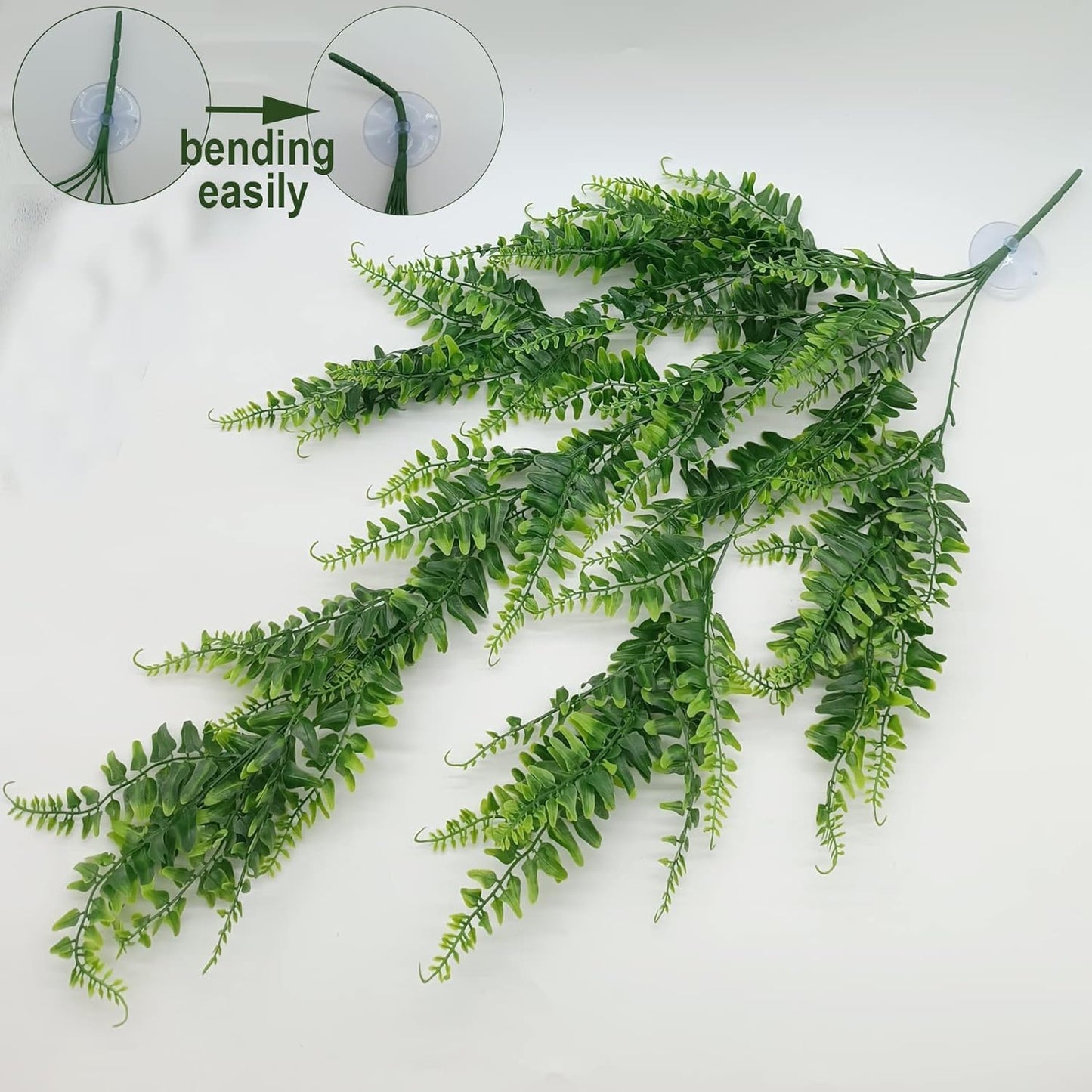 2pcs Reptile Plants for Bearded Draded Tank Accessories, Terrarium Plants Artificial Decor for Snake Cage, Fake Plant for Leopard Gecko Habitat, Lizard Chameleon Ball Pythons (Group B2)