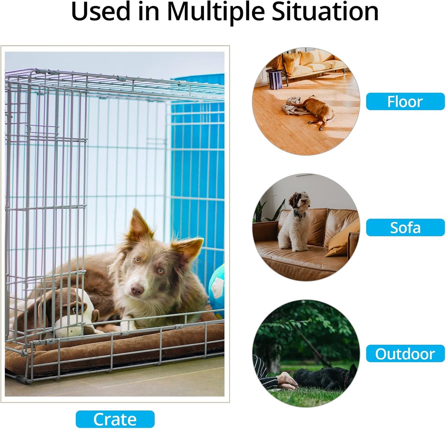 Dog Beds Crate Pad for Medium/Large Dogs Ultra Soft Dog Crate Bed Washable & Anti-Slip Kennel Pad for Dogs Cozy Sleeping Mat,Brown 36inch