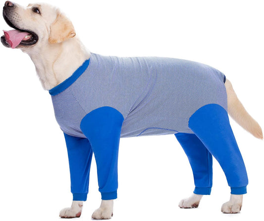 Yeapeeto Dog Onesie Surgery Recovery Suit for Large Medium Bodysuit Dogs Pajamas PJS Full Body for Shedding, Prevent Licking, Wound Protection, Cone Alternative (5XL, Blue)