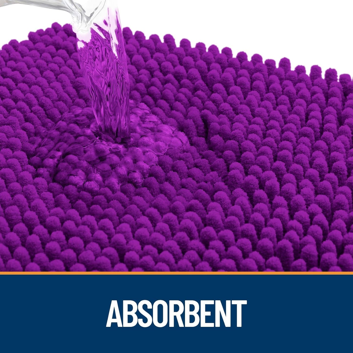 OLANLY Dog Door Mat for Muddy Paws 40x32, Absorbs Moisture and Dirt, Absorbent Non-Slip Washable Doormat, Quick Dry Chenille Mud Mat for Dogs, Entry Indoor Entryway Carpet for Inside Floor, Purple