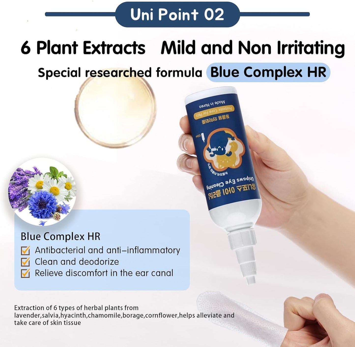 UNIPAWS Pet Tear Stain Remover & Eye Area Cleaner – Vet-Recommended Grooming Solution for Dogs & Cats – Reduces Stains, Comforts Watery, Itchy Eyes – Probiotic & Plant-Based Formula, 5.1 fl oz