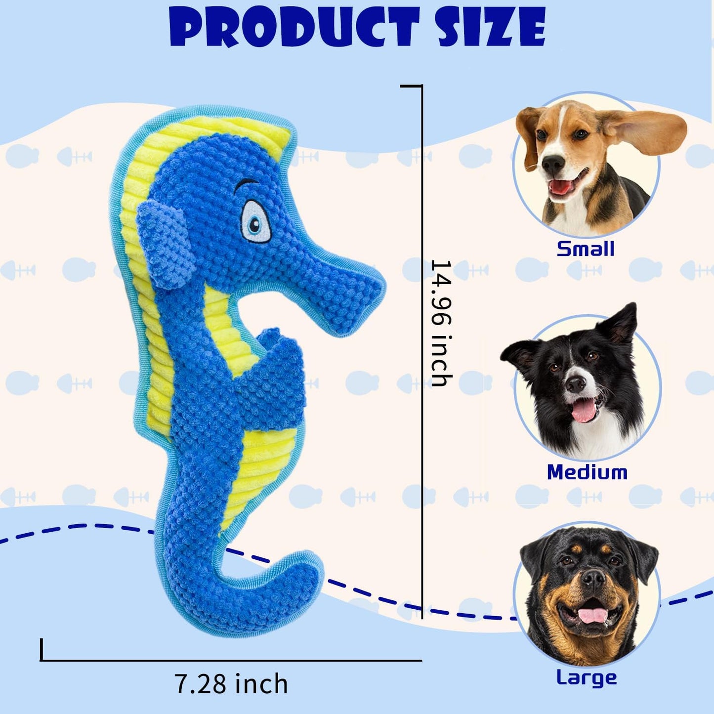 Dog Toy Squeaky Aggressive Durable Dog Toys for Dogs Chew No-Stuffed Dog Toy Interactive Hours of Fun Keep pups Busy -Green Shark,Bubble-Pressed Ultra-Soft Fabric
