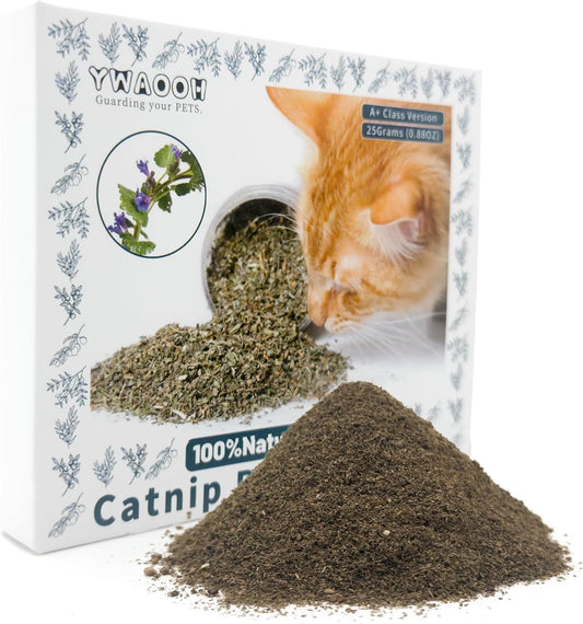 Premium Catnip for Cats & Kittens – Cold-Processed, High Potency Nepetalactone, 100% Pure Organic Leaf-Only Catnip for Toys, Scratchers, Refills, Stimulates Play & Protects Furniture - 25g