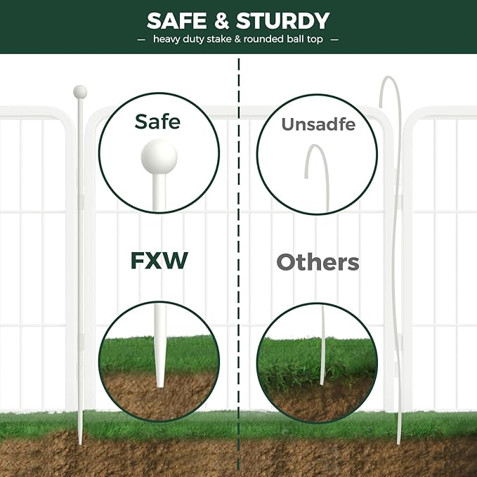 FXW Rollick Unleashed Dog Playpen for Indoor, Yard, RV Camping, 40 inch 24 Panels for Medium and Large Dogs, White│Patented