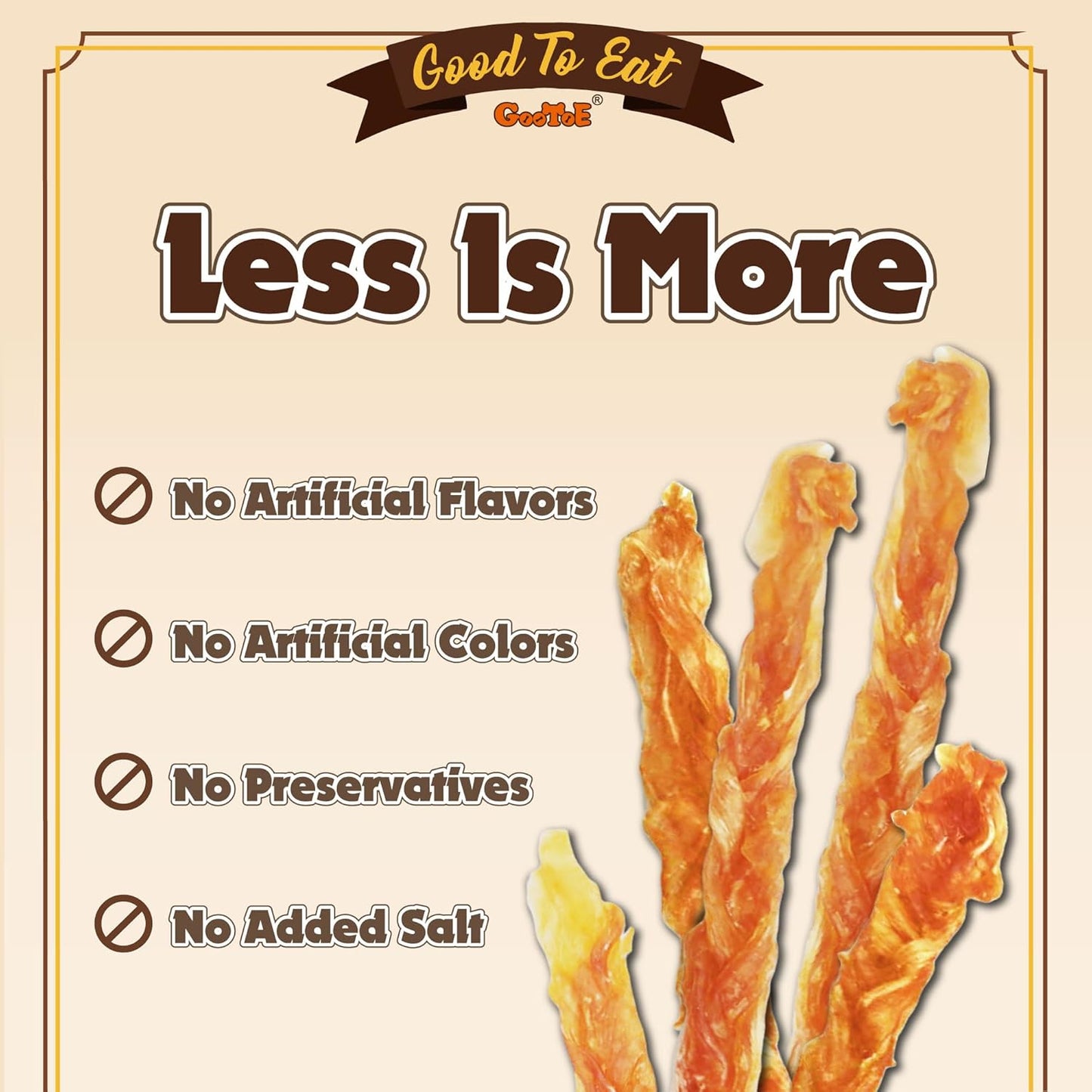 Gootoe Turkey Tendons for Dogs –All-Natural, Hypoallergenic Dog Treats, Rawhide Alternative, Long Lasting Puppy Chews, Healthy Dog Treats for Medium Breeds, Braid (M), 16 oz Pack (1 lb)