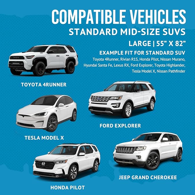 Bulldogology Cargo Liner for SUV - Heavy Duty Pet Trunk Liner Cargo Cover - Waterproof Cargo Cover for Dogs Hair, Muddy Paws - Protector Cargo Mats for Back of SUV (Large, Black)