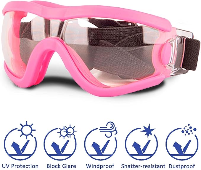Medium Dog Sunglasses with Adjustable Strap UV Protection, Winproof Puppy Sunglasses, Suitable for Dogs Eyes Protection，Soft Dog Goggles