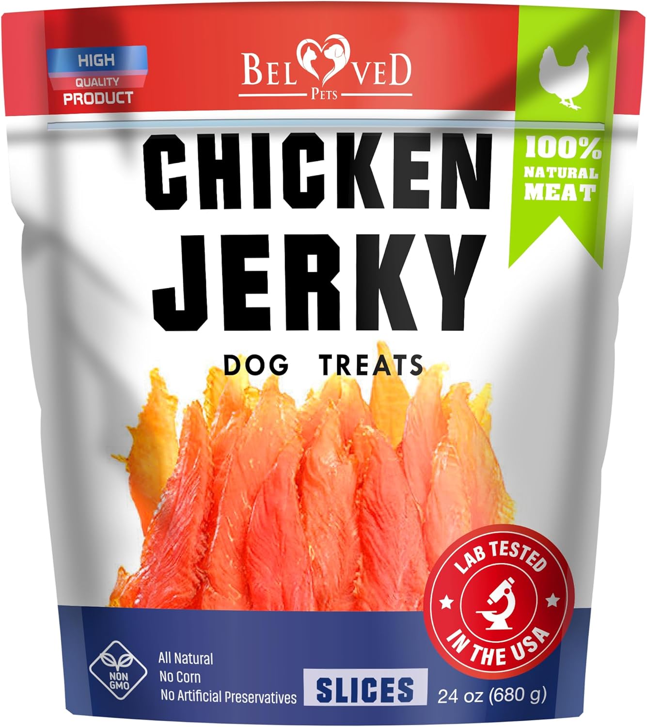Dog Treats Chicken Jerky 1.5 Lb - Human Grade Pet Snacks & High Protein Meat - All Natural High Protein Dried Strips - Best Chews for Training Small & Large Dogs - Bulk Soft Pack Made for USA