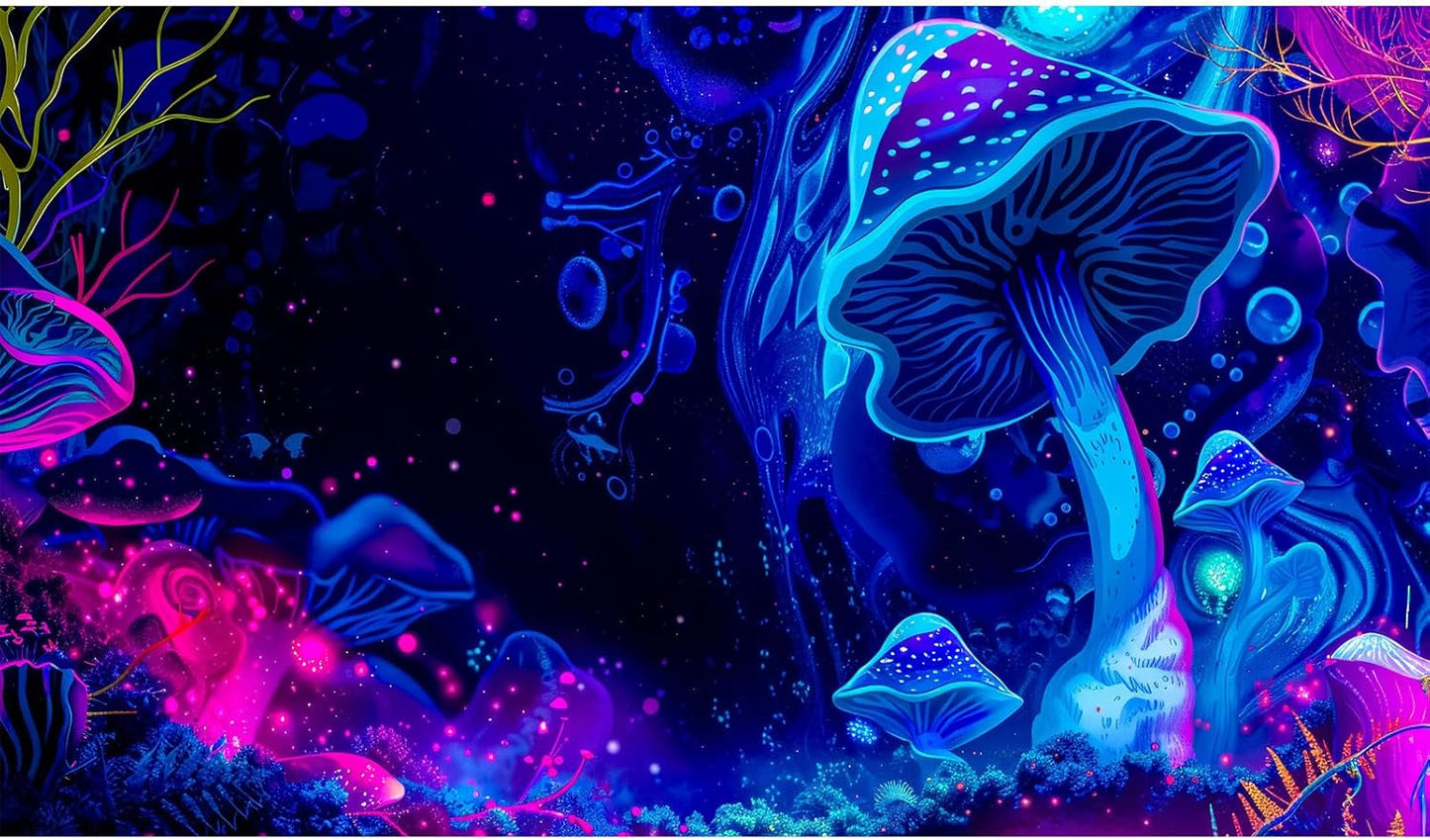 Fantasy Mushroom Forest Aquarium Background Abstract Cartoon Mushroom Reptile Tank Backgrounds Vibrant Jungle Mushrooms Theme Fish Tank Background Magic Mushrooms Reptile Enclosure Backgrounds 30x18in