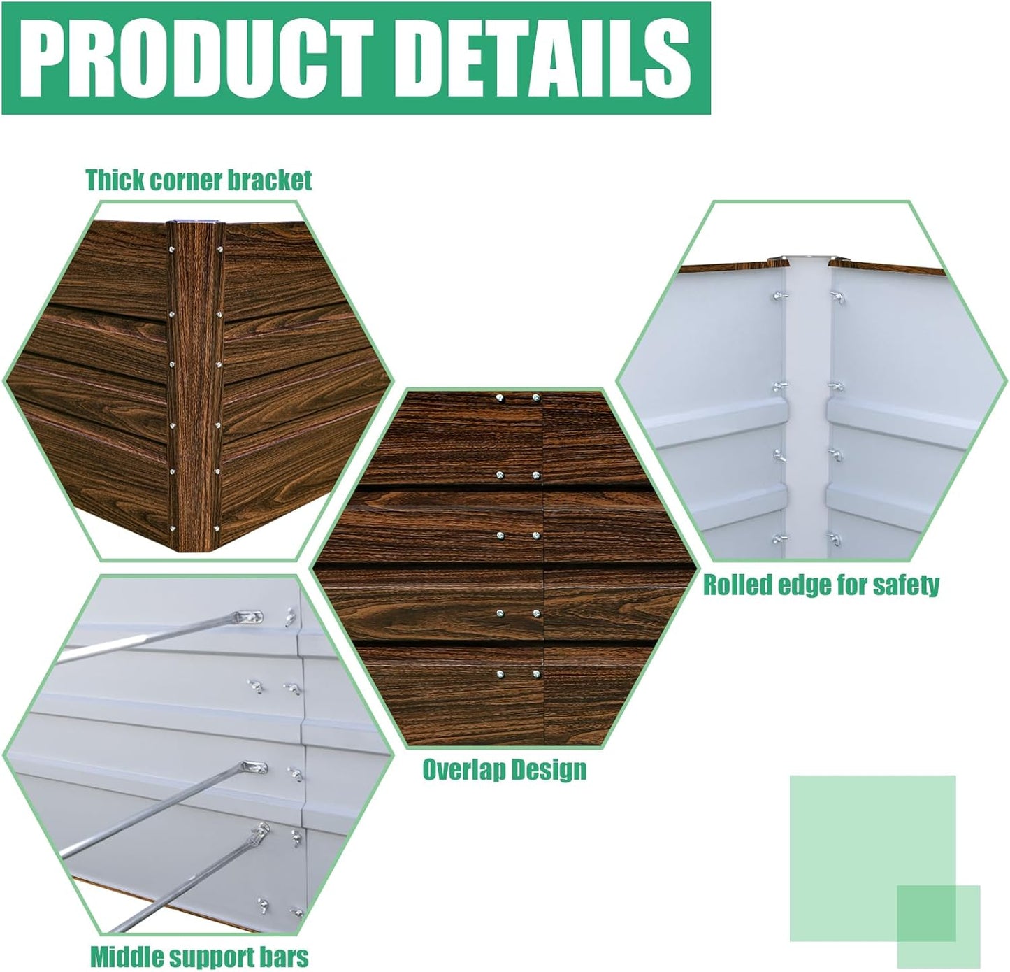 SnugNiture Galvanized Raised Garden Bed 6x3x1FT Outdoor Large Metal Planter Box Steel Kit for Planting Vegetables, Flowers