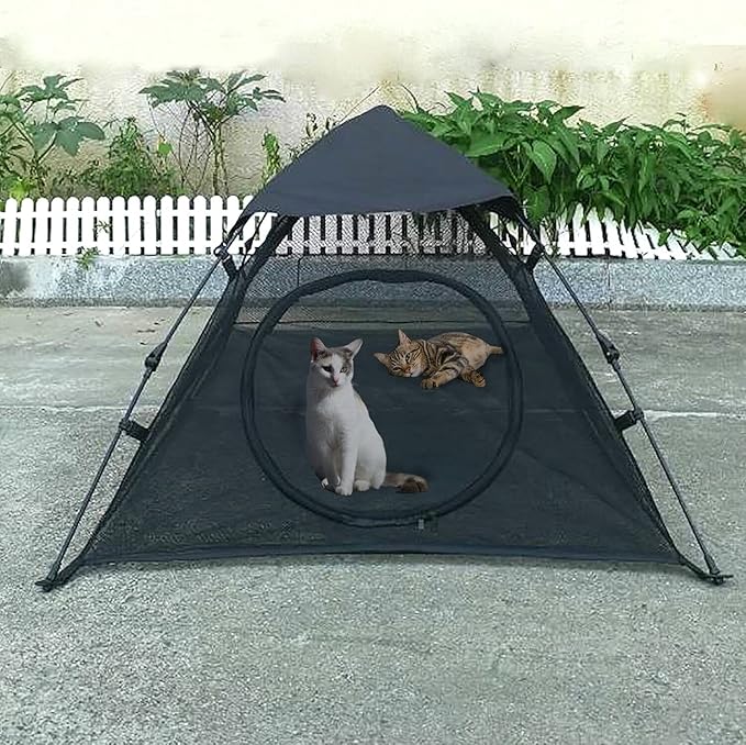 Portable Large Pop Up Pet Cat Tents Enclosures House for Outside Patio Indoor for Cat Puppy Rabbit Small Animals,Quick Opened,Independent or can be Connected to Tunnels