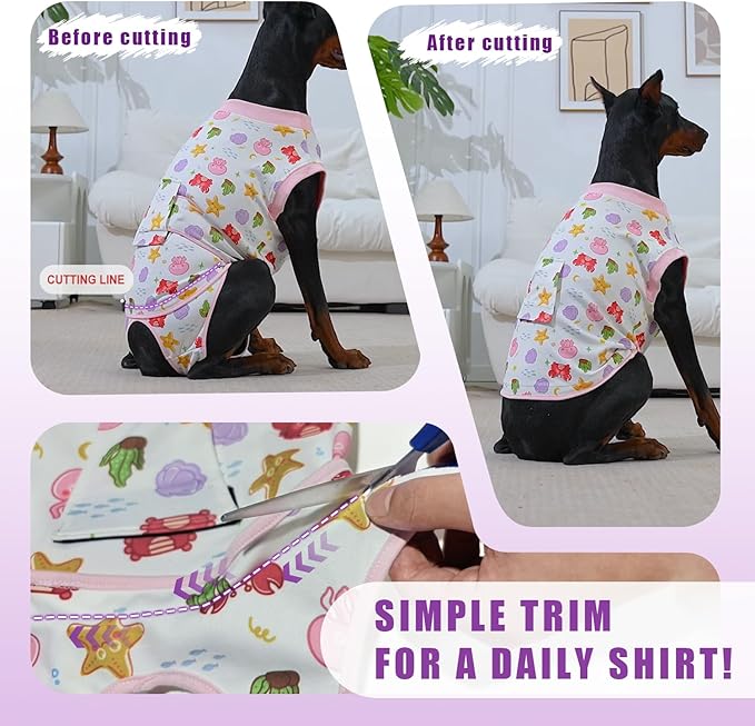 Recovery Suit for Dogs After Surgery, Professional Dog Surgical Suit for Female Spay, Male Neuter, E-Collar & Cone Alternative Dog Onesie for Abdominal Wounds Skin Disease, Purple, XS