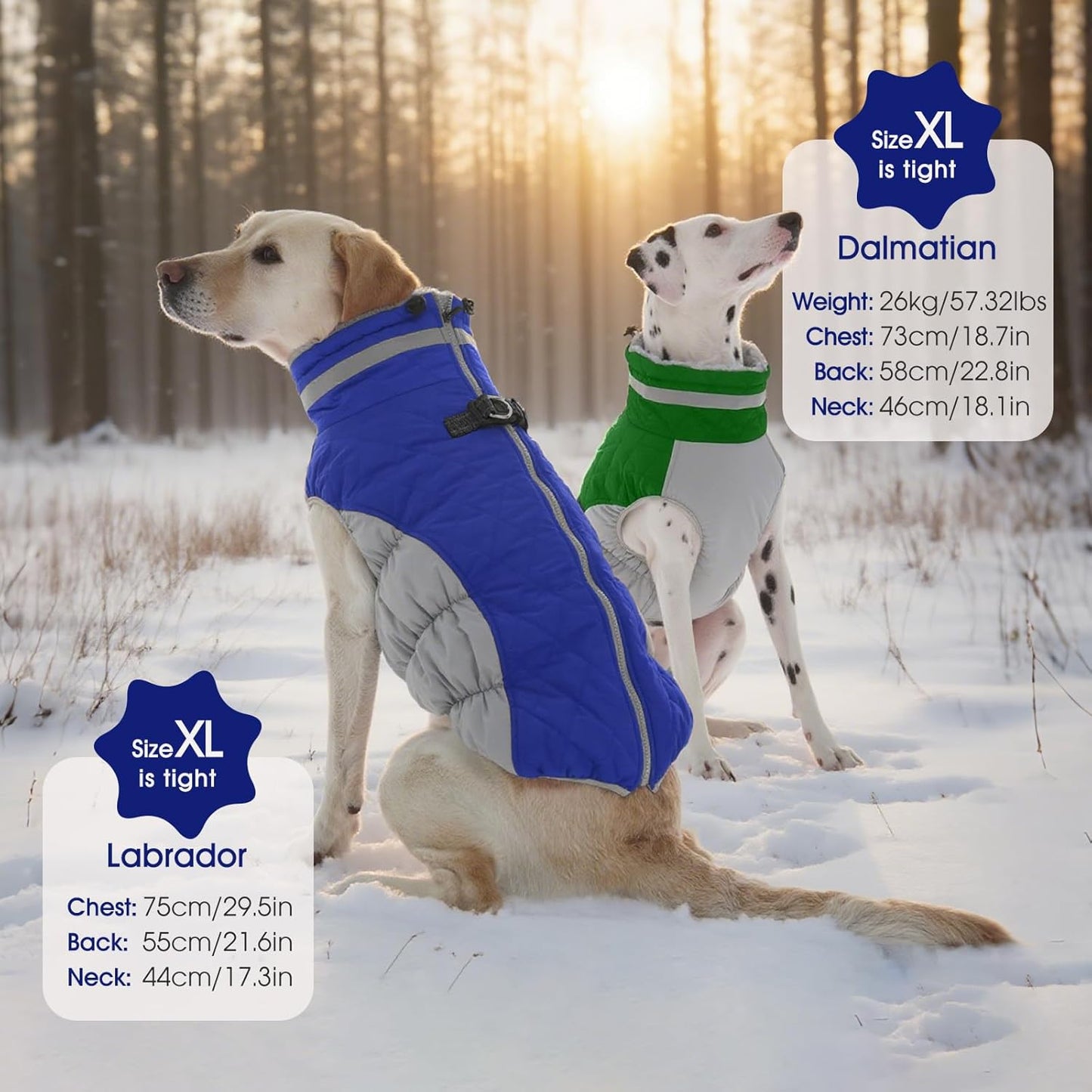 FUAMEY Dog Coat for Large Dogs,Waterproof Dog Winter Jacket with Harness Built in Puppy Cold Weather Coats Reflective Pet Vest with Zipper Warm Fleece Dogs Snowsuit Windproof Green XL