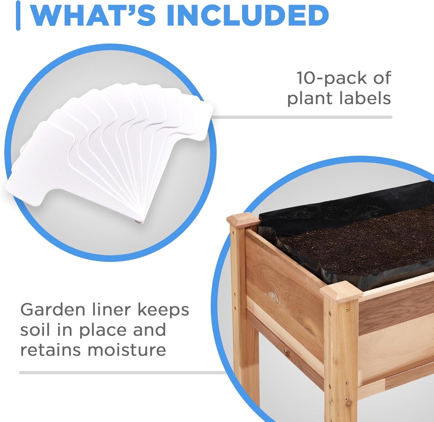 Jumbl Raised Canadian Cedar Garden Bed | Elevated Wood Planter for Growing Fresh Herbs, Vegetables, Flowers, Succulents | 72x23x30”