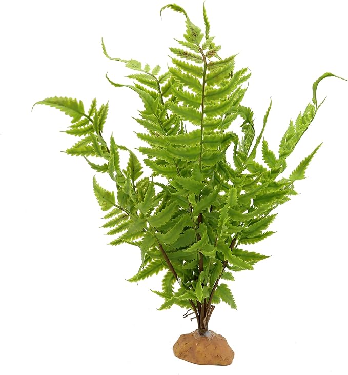 JIHAQUA Lifelike Reptile Tank Plant Decor - Realistic Artificial Plastic Plant for Terrariums and Pet Enclosures (Style B)