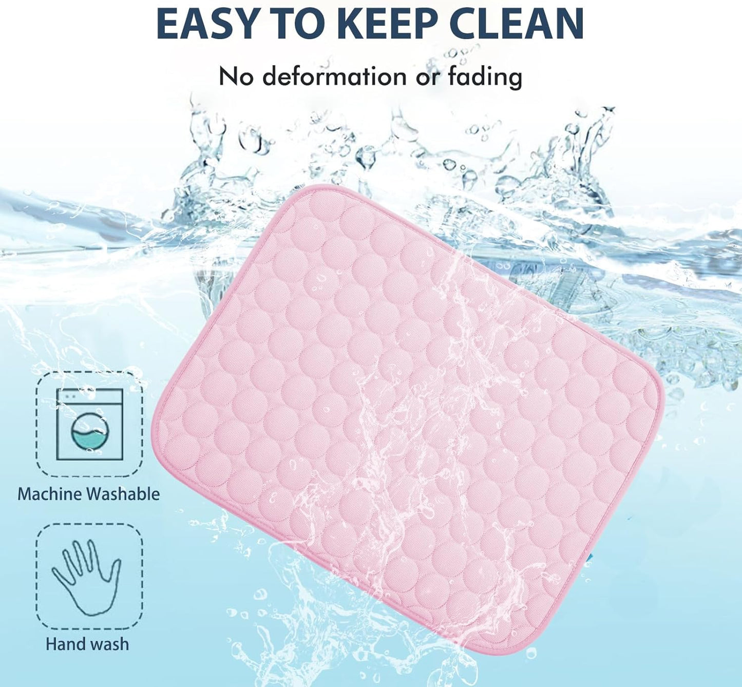 MICROCOSMOS Summer Cooling Mat & Sleeping Pad- Water Absorption Top, Materials Safe, Easy Carry, EZ Clean. Keep Cooling for Pets, Kids and Adults.(Pink, 28" x 22")