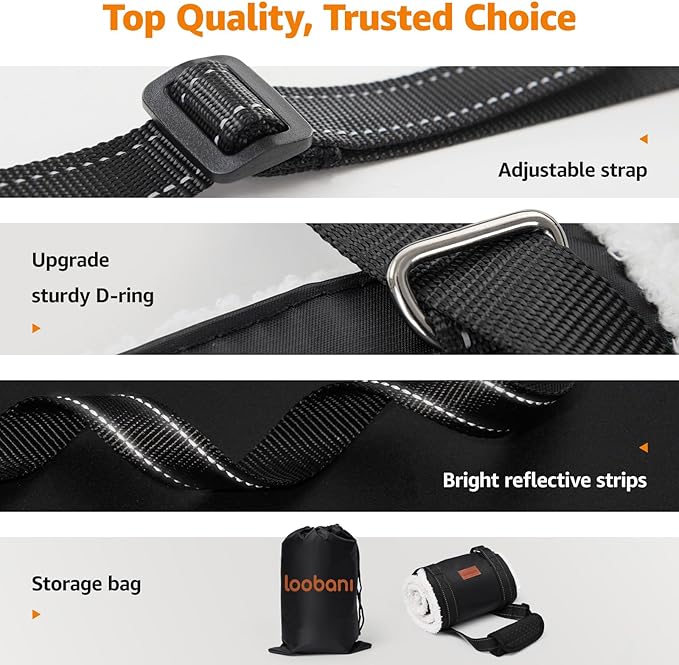 LOOBANI Portable Dog Sling for Back Legs, Hip Support Harness to Help Lift Rear for Canine Aid Old K9 Cruciate Ligament Rehabilitation