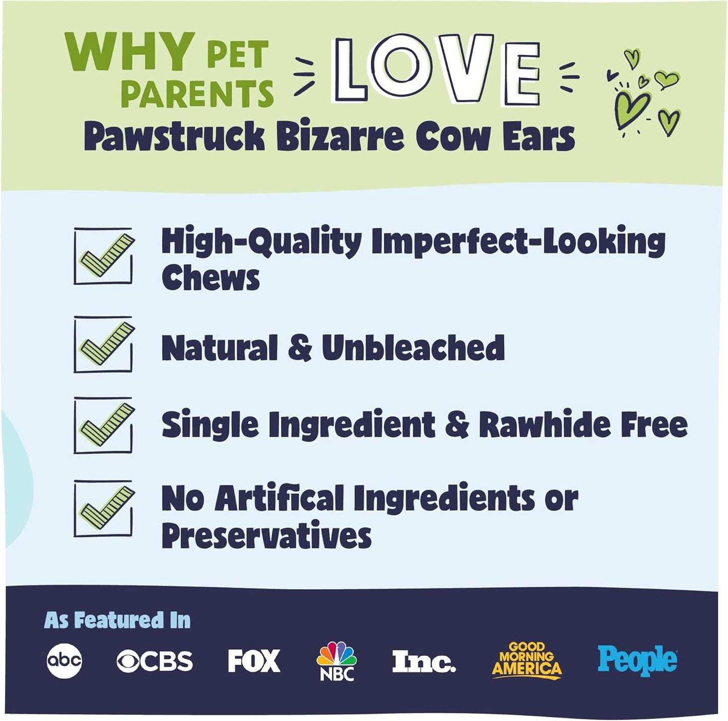 Pawstruck Natural Bizarre Cow Ears Bargain Bag – Rawhide-Free, Highly Digestible, Low Calorie & Long-Lasting Chew Treat for All Breeds – 1.5 lb Bag