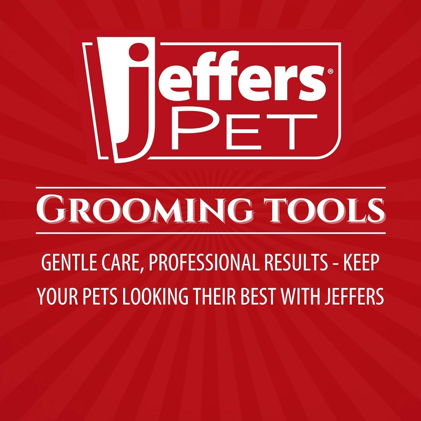Jeffers Pet Soft Pin Universal Slicker Brush for Dogs & Cats – Soft, Flexible Bristles for Sensitive Skin, Curved Head for Better Coat Penetration, Non-Slip Grip – Black, Red - Small