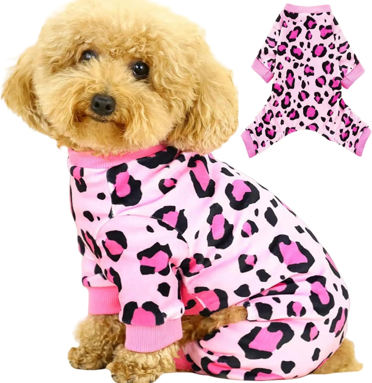 Vet-Approved Dog Pajamas Onesie for Medium Dog Clothes - Lightweight Soft Stretchy Puppy Costume - Certified Hypoallergenic Comfort Anxiety-Reducing (Pink, XL)
