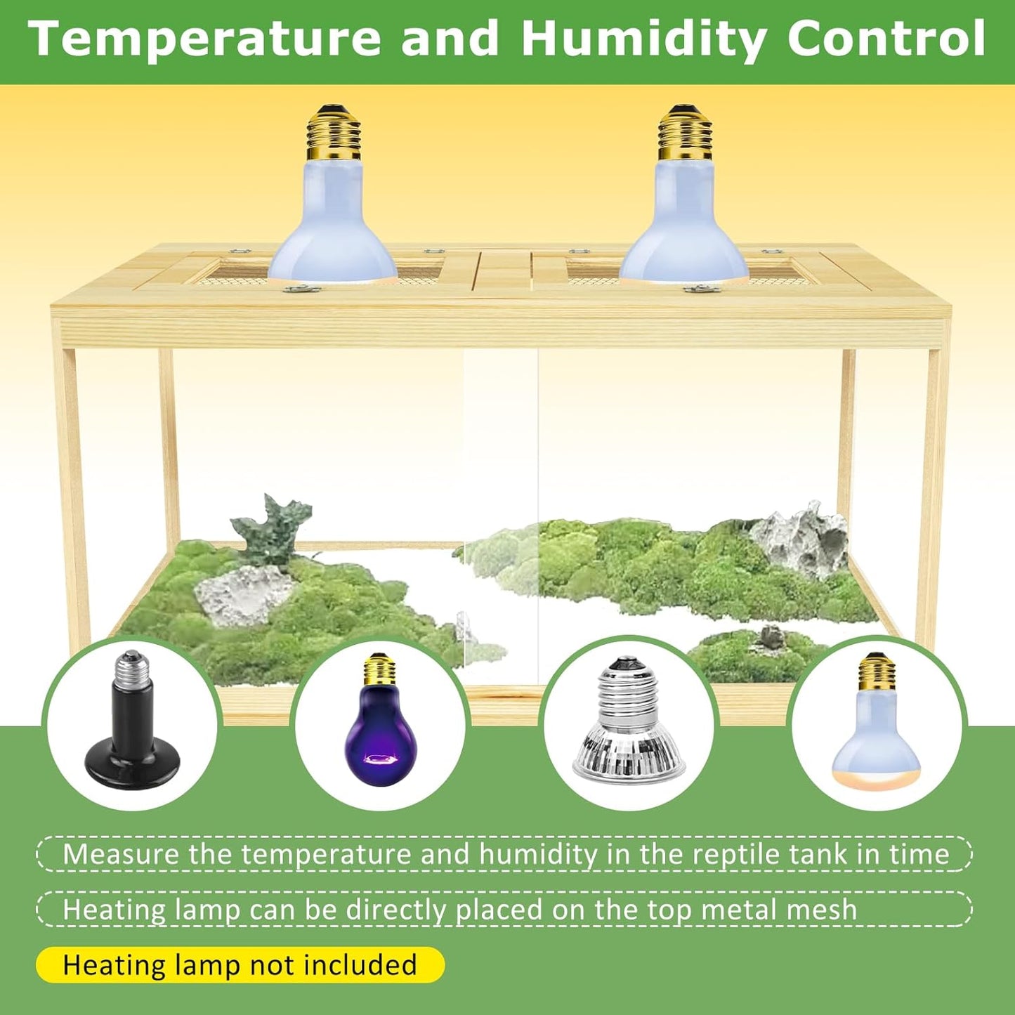 67 Gallon Reptile Tank - 40" Lockable Sliding Door Bearded Dragon & Snake Tank with Metal Mesh Roof, Front Opening Terrarium for Lizards, Leopard Gecko (Wood, 40" x 20" x 20")