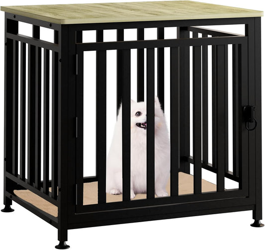 Heavy Duty Dog Crate Furniture, Dog Kennel Indoor, Anti-Chew Anti-Escape End Side Table Wooden Dog Crate for Small Dog（Fir Green）