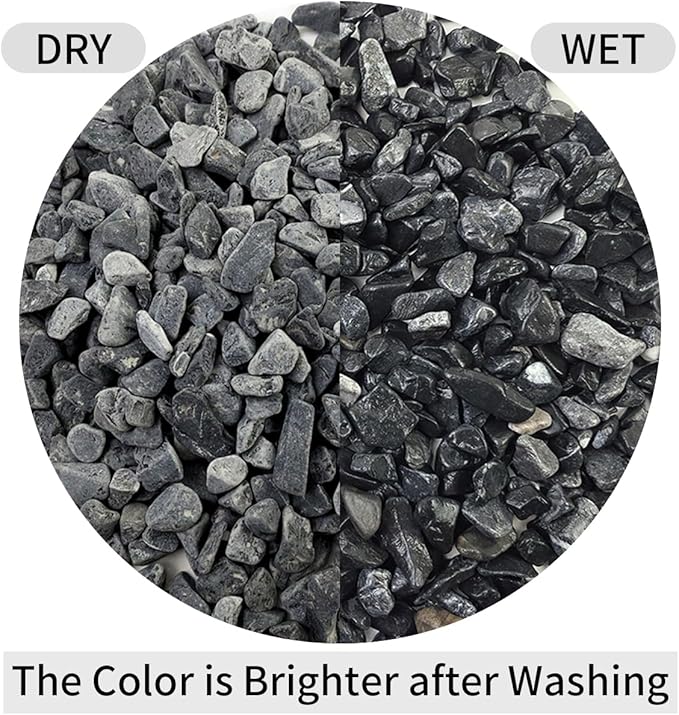 2lbs Black Gravel, 3/8 Inch Black Stones. Decorative Black Rocks for Succulent Plants, Vase, Cactus, Bamboo Plants and Outdoor Garden Landscaping
