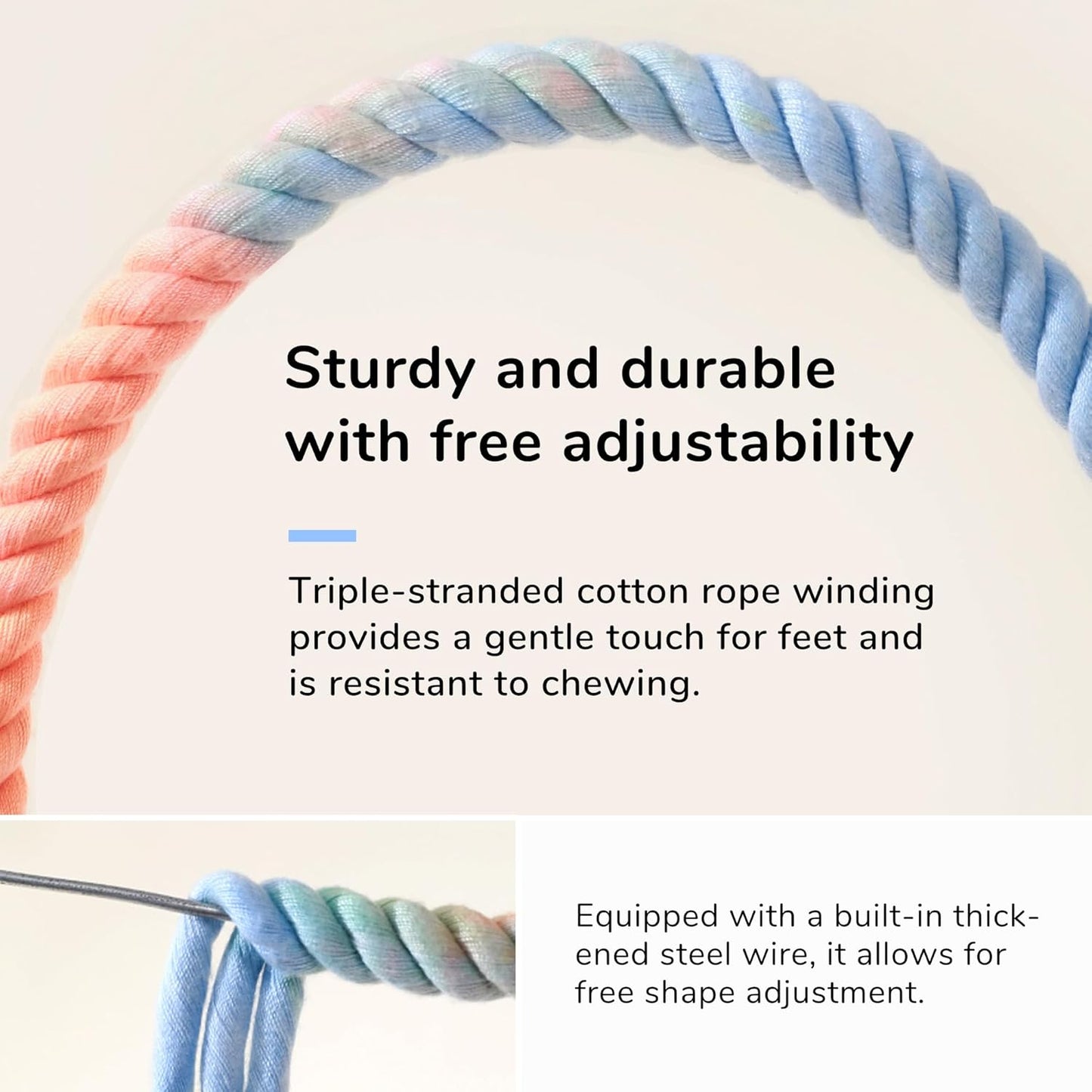 Multi-Color Rope Bird Perch Toys for Parrot Cage Stand, Climbing Swing Accessories for Cockatiel, Parakeets, Budgies, Lovebirds, Conures, Finches - 39.4 inch