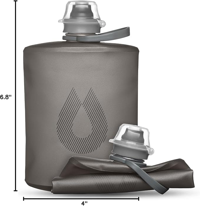 HydraPak Stow - Collapsible Backpacking Water Bottle (350ml, 500ml, 1L) - BPA Free, Ultra Light, Spill-Proof Twist Cap