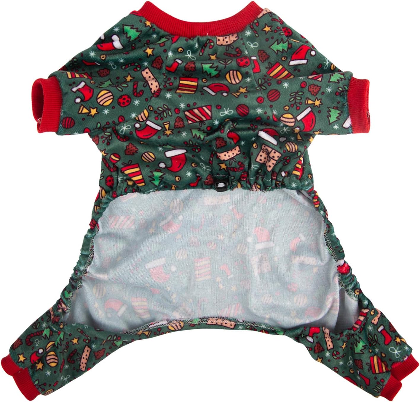 CuteBone Dog Christmas Pajamas Puppy Onesies Small Dogs Soft Pjs Coat Cat Apparel Comfy Pet Clothes Outfit Doggie Bodysuit P111M