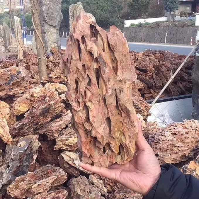 Natural Dragon Rock Carefully Selected Mixed Sizes, Decorative Aquarium Rocks, Aquarium Stones for Fish Tank (10lb-Extra Large)