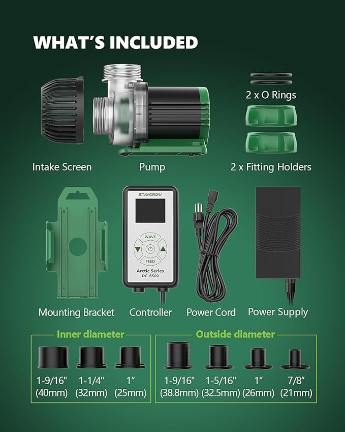 Aquarium Water Return Pump - Submersible DC 24V 80W 2642 GPH for Saltwater Tank