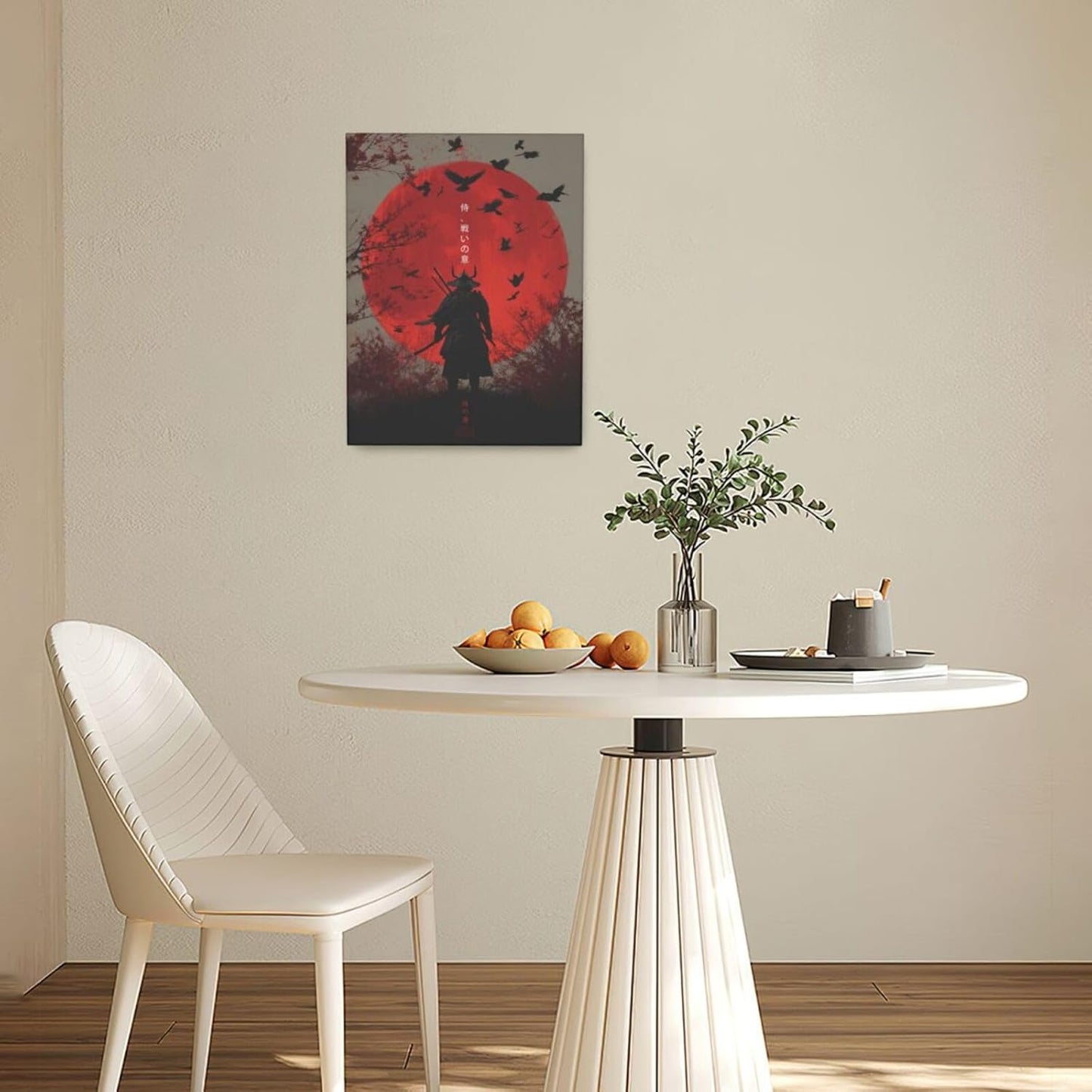 Japanese Armored Samurai Wall Art Modern Japan Warrior Canvas Wall Decor Asian Oriental Bushido Pictures Painting Print Artwork Framed Decorations Gifts for Room Bedroom Office Living Room 12"x16"