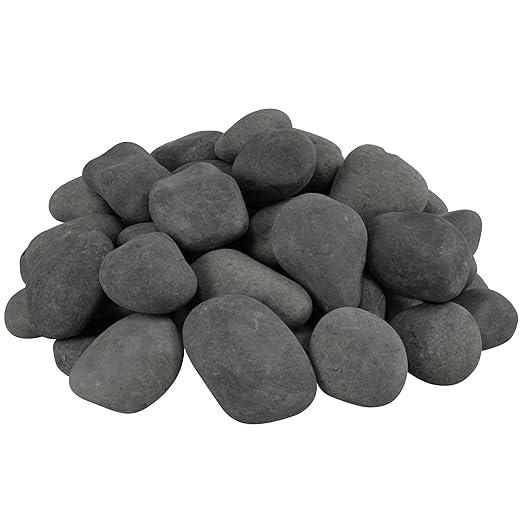 Large Unpolished Bulk Pebbles 20lbs, 3-4 Inch Black River Rocks, Hand-Picked Natural Stones for Landscaping and Garden Design Fish Tank, Pathways and Backyard