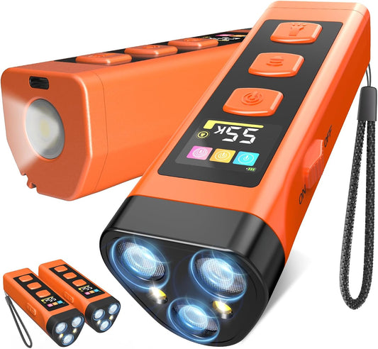 2 Pack Dog Bark Deterrent Device, Color Display 2000 mAh Rechargeable Ultrasonic Anti-Barking Trainer with 4 Frequency Settings 25/30/40/55 kHz, 65ft Long-Range, Safe & Effective Indoor Outdoor Use